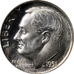 1951 Roosevelt Dime Proof NGC PF68 Cameo Superb Eye Appeal Strong Strike