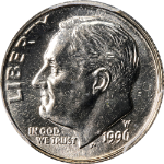 1996-W Roosevelt Dime PCGS MS66FB Superb Eye Appeal Strong Strike