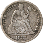 1884-P Seated Liberty Dime