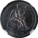1873 Seated Liberty Dime Closed 3 NGC PF62 Great Eye Appeal Strong Strike