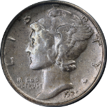 1925-D Mercury Dime PCGS AU50 Decent Eye Appeal