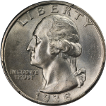 1938-S Washington Quarter PCGS MS66 Superb Eye Appeal Strong Strike
