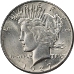 1927-S Peace Dollar CAC Grading MS61 Blast White Superb Eye Appeal