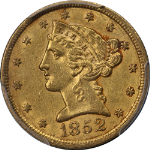 1852-P Liberty Gold $5 PCGS AU53 Nice Eye Appeal Strong Strike