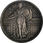 1917-P Type 1 Standing Liberty Quarter ANACS AU55 FH Nice Eye Appeal