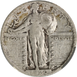 1920-S Standing Liberty Quarter CAC Grading F15 Great Eye Appeal Nice Strike