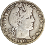 1911-D Barber Half Dollar