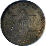 1851-O Three (3) Cent Silver ANACS VF30 Details Decent Eye Appeal Nice Strike