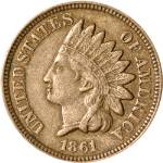 1861 Indian Cent - Choice+