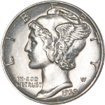 1939-D Mercury Dime - Split Bands