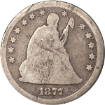 1877-CC Seated Liberty Quarter