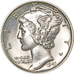 1941-P Mercury Dime - Full Split Bands