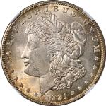 1921-P Morgan Silver Dollar NGC MS63 - Toning