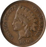 1909-S Indian Cent ANACS VF25 Key Date Superb Eye Appeal Nice Strike