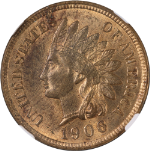1906 Indian Cent NGC MS63 RB Superb Eye Appeal Strong Strike