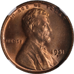 1931-D Lincoln Cent NGC MS66 RD Superb Eye Appeal Strong Strike