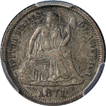 1871-CC Seated Liberty Dime CAC Sticker PCGS XF45 Key Date Superb Eye Appeal