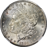 1884-CC Morgan Silver Dollar NGC MS63 Great Eye Appeal Strong Strike