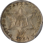 1854 Three (3) Cent Silver PCGS MS63 Nice Eye Appeal Strong Strike