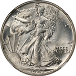 1947-P Walking Liberty Half NGC MS63 Nice Eye Appeal Strong Strike