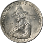 1921 Pilgrim Commem Half Dollar PCGS MS62 Great Eye Appeal Nice Strike