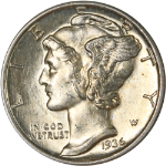 1936-S Mercury Dime