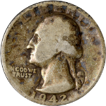 1942-D Washington Quarter - Doubled Die Obverse
