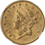 1867-S Liberty Gold $20 NGC AU58 Nice Eye Appeal Strong Strike