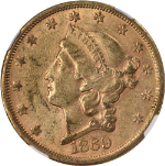 1869-S Liberty Gold $20 NGC AU55 Nice Eye Appeal Strong Strike