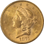 1875-S Liberty Gold $20 PCGS MS62 Great Eye Appeal Strong Strike