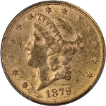 1879-P Liberty Gold $20 PCGS MS60 Nice Luster Nice Strike