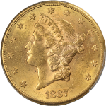 1887-S Liberty Gold $20 PCGS MS62 Nice Eye Appeal Strong Strike
