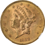 1888-P Liberty Gold $20 NGC MS62 Nice Eye Appeal Strong Strike