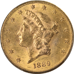 1889-S Liberty Gold $20 PCGS MS62 Nice Eye Appeal Strong Strike