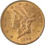 1890-P Liberty Gold $20 PCGS MS62 Nice Eye Appeal Nice Strike