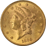 1890-S Liberty Gold $20 PCGS MS62 Nice Eye Appeal Nice Strike
