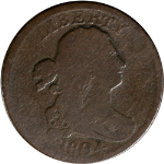 1804 Half Cent - C-13 Plain 4 R.1 No Stems