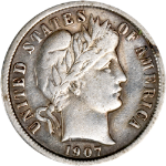 1907-O Barber Dime - Cleaned