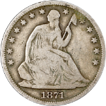 1871-S Seated Half Dollar