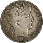 1913-P Barber Half Dollar