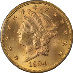 1894-P Liberty Gold $20 PCGS MS64 Great Eye Appeal Strong Strike