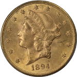 1894-S Liberty Gold $20 PCGS MS63 Nice Eye Appeal Strong Strike