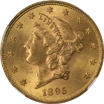 1895-P Liberty Gold $20 NGC MS64 Superb Eye Appeal Strong Strike