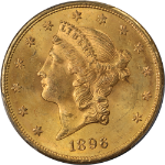 1896-S Liberty Gold $20 PCGS MS64 Nice Eye Appeal Strong Strike