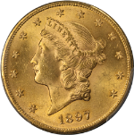 1897-P Liberty Gold $20 PCGS MS64 Superb Eye Appeal Strong Strike