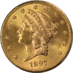 1897-S Liberty Gold $20 PCGS MS64 Superb Eye Appeal Strong Strike