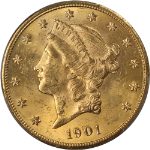 1901-S Liberty Gold $20 PCGS MS63 Superb Eye Appeal Strong Strike