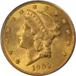 1902-P Liberty Gold $20 PCGS MS63 Key Date Great Eye Appeal Strong Strike