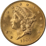 1903-P Liberty Gold $20 PCGS MS65 Superb Eye Appeal Strong Strike