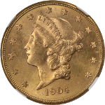 1904-S Liberty Gold $20 NGC MS65 Superb Eye Appeal Strong Strike